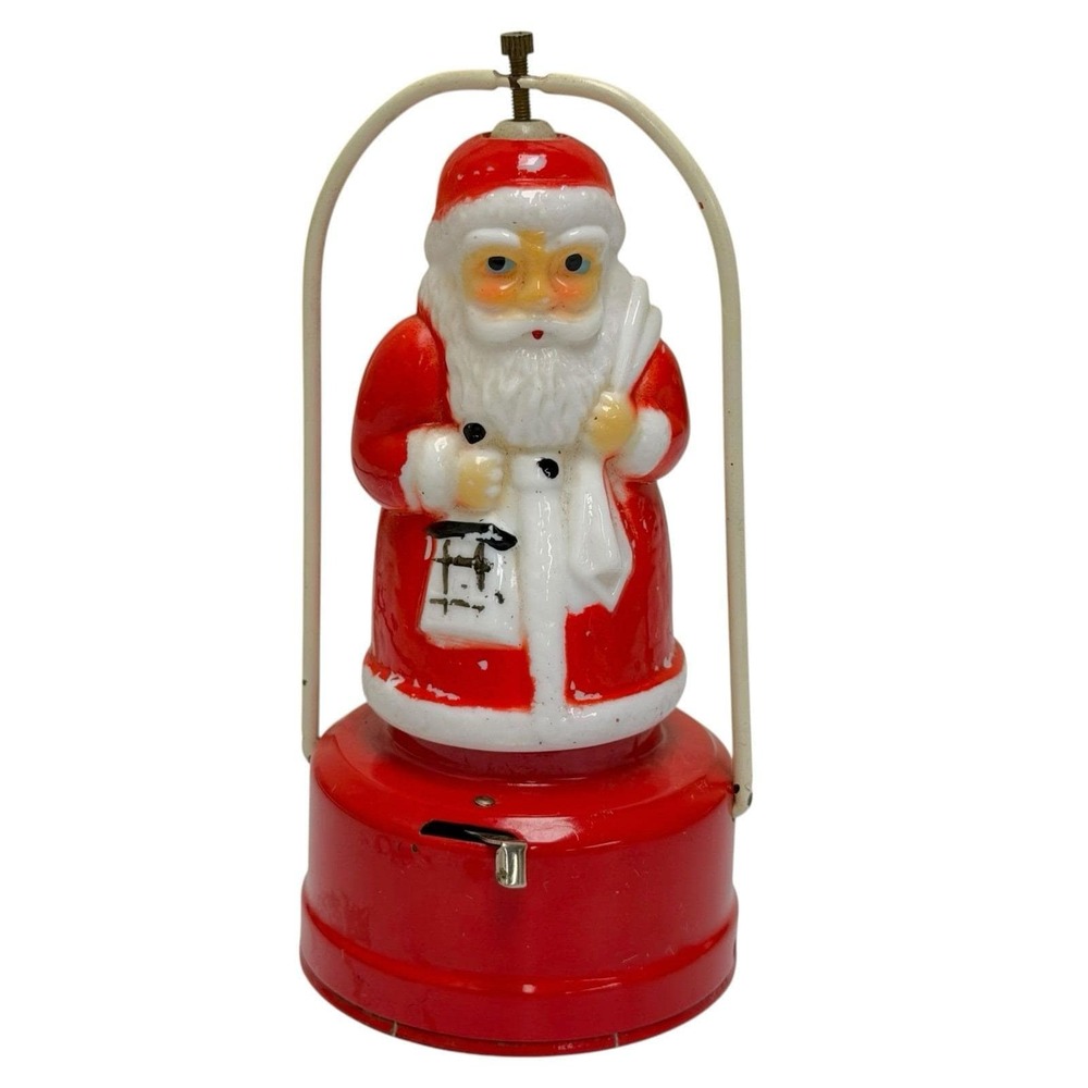 Vintage 1965 Twinkle Christmas Santa Claus Lantern Battery Operated UNTESTED MCM